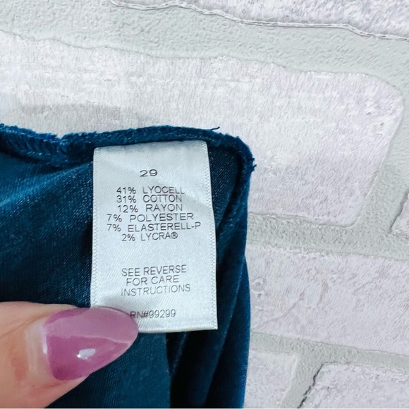 Evereve Beth High Rise Wide Leg Pants in Peacock Blue Size 29 - Picture 9 of 10